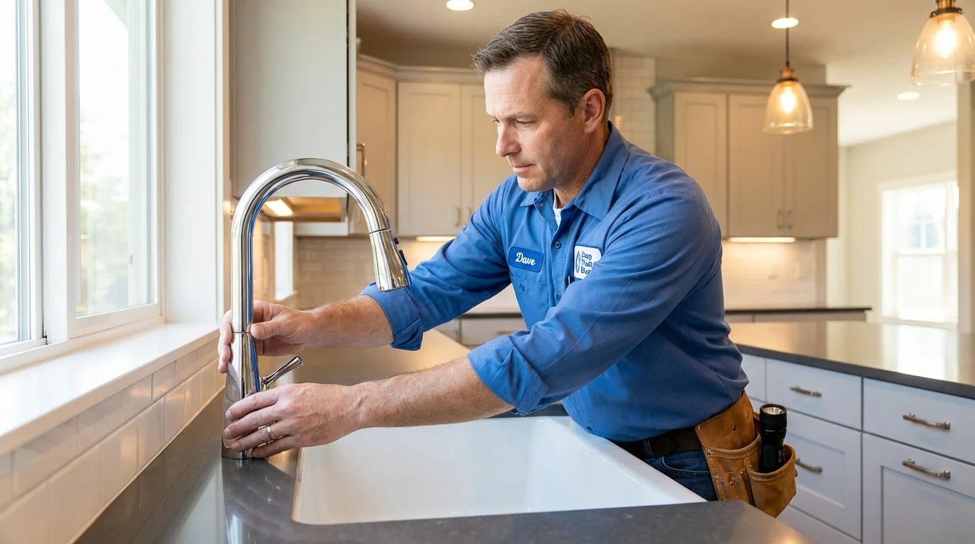 Kitchen faucet installation by Johns Plumbing LLC in New Wilmington